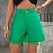 RUIKAR European and American Trendy Loose Casual Women s New Denim Shorts High Waist Loose Trousers Shorts for Women Green S