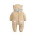 Funicet Gifts savings Deals! Baby Girls Fleece Footed Jumpsuit Cute Baby Boy Snowsuit New Born Baby Winter Coat Toddler Lined Onesie Pajamas Warm Hooded Romper Pram for Infant