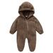 Giftesty Rompers for Girls Newborn Baby Fleece Footie Snowsuit Winter Bunting Onesie Cartoon Warm Hooded Romper Jumpsuit Outfits for Girls Boys