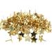 50x Star Shape Mini Brads Decorative Pattern Clips Durable Metal Paper Fasteners Brads for Scrapbook Card Making DIY Projects Crafts Office