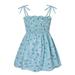 Pimfylm Dresses For Toddler Girls/Toddler Girls Lace Dress Ruffle Sleeveless Tie Back Halter Dresses/2023/ Blue 1-2 Years