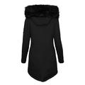 wendunide coats for women Fashion Solid Women Casual Thicker Winter Slim Coat Overcoat Womens Fleece Jackets Black XXL