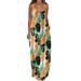 WQJNWEQ Clearance Summer Dresses For Women 2024 Summer Dresses For Women Casual Boho Printed Hoop Sling Beach Long Maxi Dress With Pockets