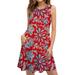 WQJNWEQ Clearance Sundresses For Women Women S Summer Fashion Sleeveless Printed Camisole Suspenders Round Neckpullover Dress