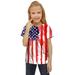 American Flags For Children Toddler 3D Graphic Printed Tees Boys Girls Novelty Short Sleeve T Shirts Unisex Casual Girls Short Sleeve Kids Casual Soft Blouse 4Th Of July Tops Shirt Red 150