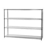 Shelving Inc. 18 d x 60 w x 72 h Chrome Wire Shelving with 4 Tier Shelves Weight Capacity 500lbs Per Shelf