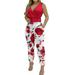 Womens Jumpsuits Summer Casual Lanozy 2023 Clothing Floral Print Elegant Backless V Neck Short Rompers For Women Summer Beach