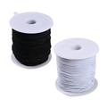 Etereauty 2pcs 0.8 mm Elastic Cord Thread Beading Threads Stretch String Fabric Crafting Cord for Jewelry Making(Black White)