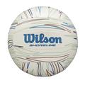 Wilson Volleyball SHORELINE Eco, Gen Green, Einlage mit biobasiertem Zuckerrohr-EVA, Outdoor, Beachvolleyball, Weiß / Blau