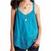 Anthropologie Tops | Anthropologie Meadow Rue Teal Trim Tank Top Woman Xs Turquoise Blue Lace Trim | Color: Blue | Size: Xs