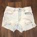 American Eagle Outfitters Shorts | American Eagle Super Stretch X High Rise Shortie Sz 4 Distressed Raw Hem Sexy | Color: Blue | Size: 4