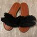 American Eagle Outfitters Shoes | American Eagle Outfitters Tassel Strap Slides Black Size 8 Good Condition | Color: Black | Size: 8