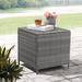 Ebern Designs Caimin Wicker Side Table Wicker/Rattan in Gray | 18.1 H x 18.1 W x 18.1 D in | Outdoor Furniture | Wayfair