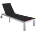 Ebern Designs Patio Lounge Chair Sunlounger Sunbed w/ Cushion Solid Acacia Wood Wood/Solid Wood in Gray | 34.6 H x 81.5 W in | Wayfair