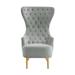 Wingback Chair - Everly Quinn 29 inches Wide Tufted Velvet Wingback Chair Velvet in Gray | 51 H x 29 W x 35 D in | Wayfair