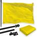 G128 Combo Pack: 5 Ft Tangle Free Aluminum Spinning Flagpole (Black) & Solid Yellow Color Flag 2.5x4 Ft LiteWeave Pro Series Printed 150D Polyester | Pole with Flag Included