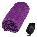 Yoga Mat Towel with Corner Pockets Non Slip Sweat Absorbent Hot Yoga Towels Soft Yoga Blankets with Travel Bag Skidless Mat Cover for Workout Gym Fitnessï¼ŒPurple Purple F35322