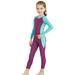 X-MANTA Full Body Swimsuit Girls Boys Long Sleeve Protection Swimming Suit Front Zip Quick Dry Clothes