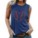 KI-8jcuD Womens Cute Summer Tops Independent Station European and American Style Sleeveless Vest Women S Clothing Baseball Printed T Shirt Loose Casua BlueL