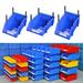 Windfall Stackable Plastic Small Parts Container Box Shelf Screw Storage Bin Organizer for Storing Parts Small Tools Fishing Tackle Toys Craft Supplies - 1Pc Storage Box with 4 Pillars