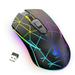 Wireless Gaming Mouse Rechargeable Computer Mouse with Rainbow RGB Backlight 3 Adjustable DPI 7 Buttons Ergonomic Grip USB 2.4GHz Optical Mice for Laptop PC Mac Gamer Office