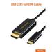 USB C to HDMI Cable for Home Office 6ft CableCreation USB 3.1 Type C to HDMI 4K Thunderbolt 3 Compatible Work with MacBook Pro/Air/iPad Pro 2020 2018 Surface Book 2 Dell XPS 15 Galaxy S20/S10
