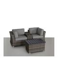 Living Source International 4-Piece Wicker / Rattan Seating Group in Gray