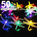 EASTIN Solar String Outdoor Solar Garden Lights 50 LED Dragonfly Lights Indoor and Outdoor Decoration Garden Patio Decoration Waterproof Dragonfly Rope Lights Multi-color