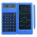 Tomshoo Foldable Calculator & 6in LCD Writing Tablet Digital Drawing Pad 12 Digits Display with Stylus Pen Erase Button Blue