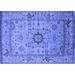 Ahgly Company Indoor Rectangle Oriental Blue Industrial Area Rugs 5 x 8