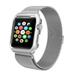 For Apple Watch Band with Case 44mm Stainless Steel Mesh Milanese Loop with Adjustable Magnetic Closure Replacement Wristband iWatch Band for Apple Watch Series SE/6/5/4 - Silver