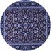 Ahgly Company Indoor Round Persian Blue Traditional Area Rugs 8 Round