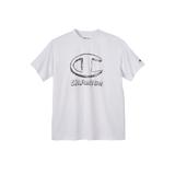 Men's Big & Tall Champion® Performance Logo Tee by Champion in White (Size 3XLT)