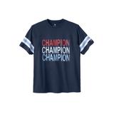 Men's Big & Tall Champion® Football Inspired Tee by Champion in Navy (Size 5XLT)