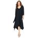 Plus Size Women's Relaxed Jacket Dress Set by Roaman's in Black (Size 26/28)