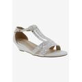 Wide Width Women's Laaris T-Strap Sandal by Bellini in White Fabric (Size 8 1/2 W)