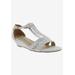 Wide Width Women's Laaris T-Strap Sandal by Bellini in White Fabric (Size 9 W)