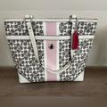 Coach Bags | Coach Signature Chelsea Heritage Coach Tote Bag Purse F15137 Pink Grey White | Color: Gray/White | Size: Os