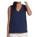 Madewell Tops | Madewell Women’s Navy Blue Ponte Embellished V-Neck Tank Top. Size: S | Color: Blue | Size: S