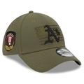 Men's New Era Green Oakland Athletics 2023 Armed Forces Day 39THIRTY Flex Hat