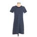 Madewell Casual Dress - Shift: Blue Stripes Dresses - Women's Size 2X-Small