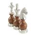 Alcott Hill® Bollen Bishop Chess 3 Piece Sculpture Set Aluminum in Gray/Brown | 8.65 H x 2.85 W x 2.85 D in | Wayfair