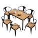 Williston Forge Gurkirat Rectangular 6 - Person 55.11" Long Outdoor Dining Set Wood/Plastic in Black | 55.11 W x 27.55 D in | Wayfair