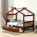 Harper Orchard Sandborn Storage Canopy Bed Wood in Brown | 63 H x 42 W x 80 D in | Wayfair 1BC75F7CFDD34151ABFAACBCACEAA607
