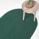 Homescapes - Tapis ovale tissé à plat en coton Vert anglais, 60 x 90 cm - Vert Anglais