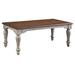 Classic 52 Inch Coffee Table, Pine Wood Construction, Brown Top, White