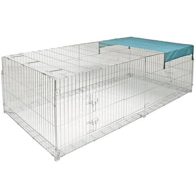 Freilaufgehege Kleintiere mit Ausbruchsperre 230x115x70 cm Chrom Kerbl