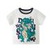 B91xZ Baby Tees Toddler Kids Baby Boys Summer Cartoon Cool Dinosaur Short Sleeve Crewneck T Shirts Tops Tee Yellow And White Toddler Tops Boys Size 9-10 Years