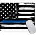 Gaming Mouse Pad Custom Black Flag with Police Blue Line Customized Rectangle Non-Slip Rubber Mousepad Gaming Mouse Pad