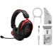 HyperX Cloud II Wireless 7.1 Surround Sound Gaming Headset Black/Red With Cleaning Kit Bolt Axtion Bundle Used